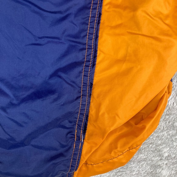 Adidas Mens XL Windbreaker Jacket Full Zip Blue Orange 3 Stripes - Picture 5 of 13